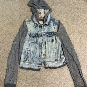 american eagle jean/sweatshirt/vest jacket